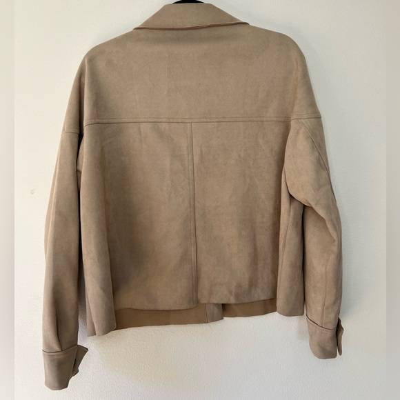 She + Sky Suede Jacket in Tan - Women’s Small Fall Transition Jacket Faux Suede - Picture 3 of 6